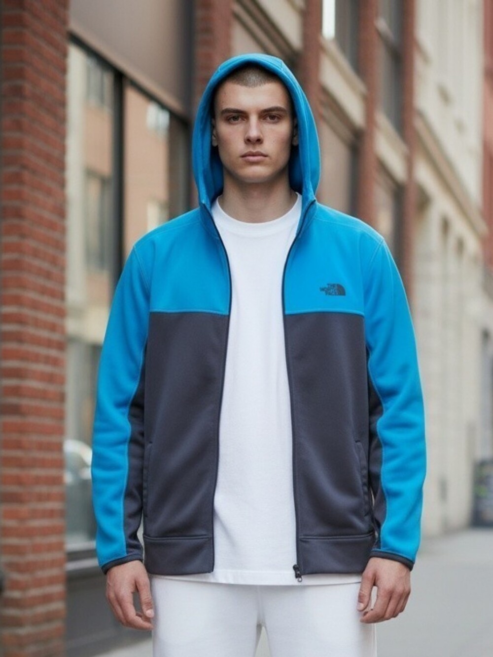 The North Face Men's Size Large Athletic Performance Zip Up Hooded Jacket